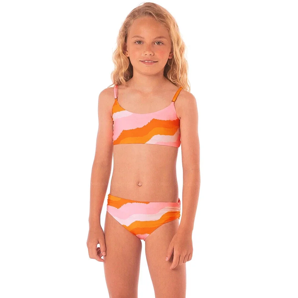 Maaji Holbox Bikini Set Kids 14 Paradiso Waves Mid Rise Adjustable Strap RED244